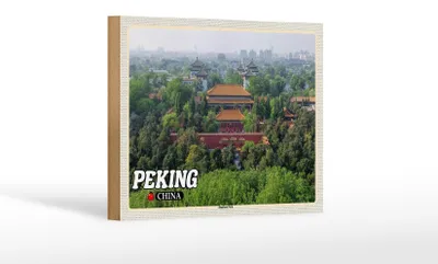 Produktbild von Holzschild Reise 18x12 cm Peking China Jingshan Park Dekoration