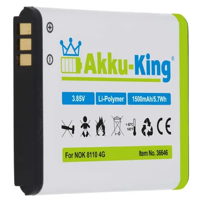 Produktbild von Akku kompatibel mit Nokia 8110 4G 2017, 2720 Flip - ersetzt BV-6A - Li-Ion 1500mAh