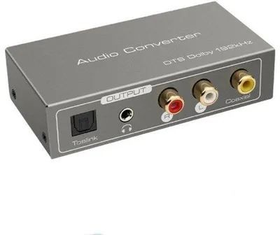 Obrázok produktu pre Prevodník audio signálu – digitálno-analógový prevod – audio výstup s konektorom 3,5 mm – pre soundbar, zosilňovač a domáce kino