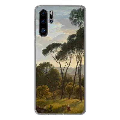 Produktbild von MuchoWow® Handyhülle Schutzhülle Hülle für Huawei P30 Pro Italienische Landschaft mit Zirbelkiefer - Gemälde von Hendrik Voogd Silikon Softcase Handy Hülle - Schutzdeckel