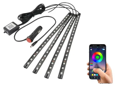 Image de Éclairage d'ambiance intérieur, ports USB et allume-cigare,activée par le son, 72 LED pour cigares