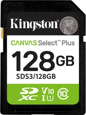 Obrázek produktu pro Kingston Technology 128GB SDXC Canvas Select Plus Gen3 150MB/s C10 UHS-I U1 V10