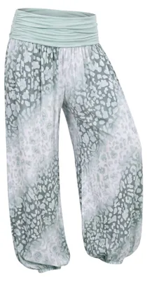 Produktbild von Haremshose Damen Sommerhose Gr. 36-44 luftige Leo Look Flatterhose weites Bein