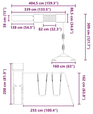Produktbild von vidaXL Spielturm Massivholz Kiefer
