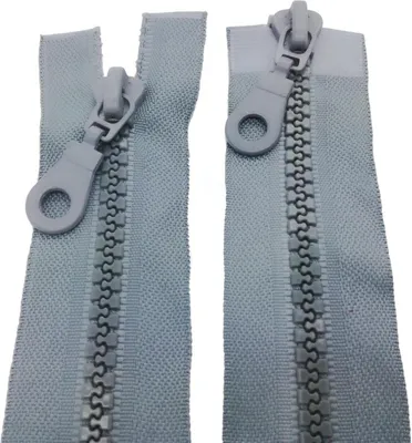 Produktbild von 2-Wege Reißverschluss Kunststoff 5mm teilbar 70 cm Rauchblau