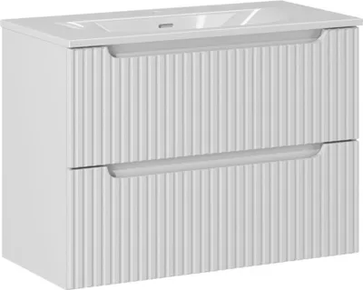 Produktbild von Waschtisch 80cm Riva mit 2 Schubladen, Weiß
