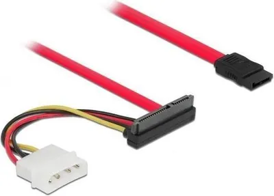 Produktbild von SATA 7 Pin + Molex zu SATA 22 Pin gewinkelt 50cm Kabel