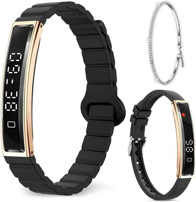 Produktbild von Efolen Smart Bracelet Damen & Herren, 16,5g Fitness Tracker mit Pulsuhr, SpO2, Schlafmonitor, 12 Sportmodi, Schrittzähler, 2 Armbänder, Android iOS