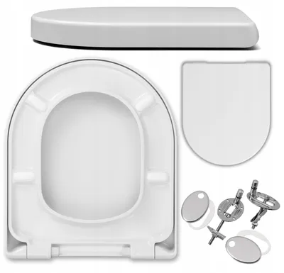 Produktbild von WC Sitz - Toilettensitz - D-form - 43 Cm X 37 Cm - Soft-close - Langlebig - - Duroplast - Toilettendeckel