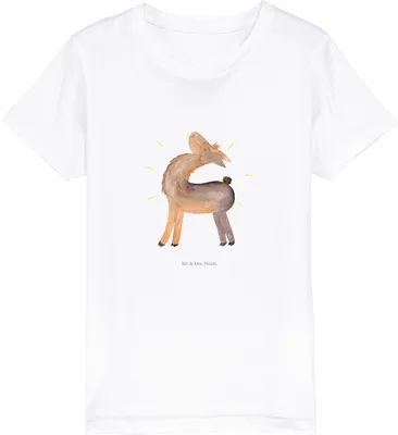 Produktbild von Mr. & Mrs. Panda Kleinkinder T-Shirt Lama Stolz 9-11 Jahre (134/146) - Weiß - Geschenk, Kinder Jungen, Mädchen, Anders, Baumwoll, Teenager, Family, Außenseiter, Familie