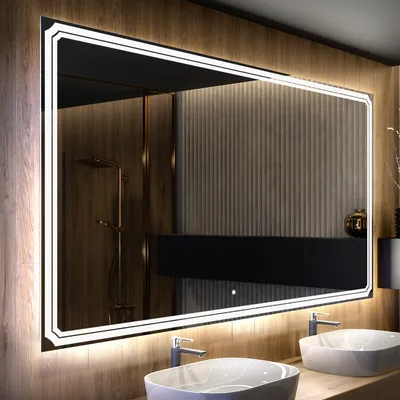 Produktbild von Artforma Badspiegel 130x60 cm - mit LED Beleuchtung - LED Farbe Kaltweiß 7000K - Individuell Nach Maß - Beleuchtet Wandspiegel Lichtspiegel Badezimmerspiegel | Lichtschalter: Touch Schalter |LED136