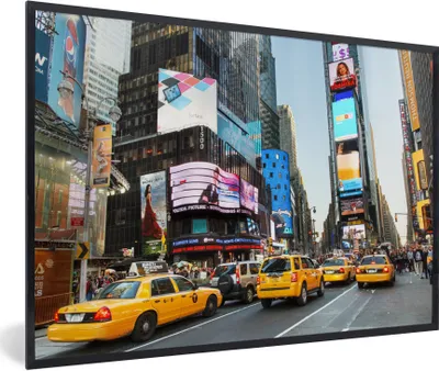 Produktbild von MuchoWow® Gerahmtes Poster New York - Taxi - Gelb 30x20 cm - Poster mit Schwarzem Bilderrahmen Wandposter Rahmen Foto Bilder - Kunstdruck - Bild-Poster