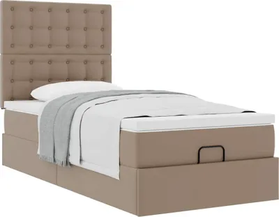 Obrázok produktu pre Maison Exclusive - Osmanský posteľ s matracom, kapučínový 90x190 cm, umelá koža