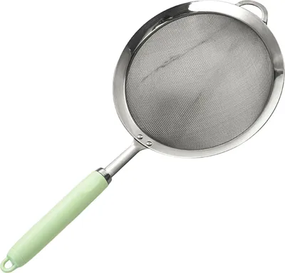 Produktbild von 304 Edelstahl-Maschensieb Ergonomischer Griff Feinmaschiger Filterlöffel Drahtmehlsieb Sieb Metallsieb Skimmer Küchenbedarf