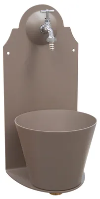 Immagine prodotto di Fontana a Parete da Giardino con Rubinetto in Acciaio e Alluminio Ox Tortora