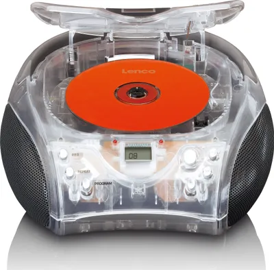 Produktbild von Lenco SCD-24TR - Tragbares FM-Radio mit CD-Player - Kopfhöreranschluß - Transparent