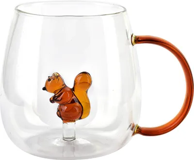 Obrázek produktu pro Hrnek z borosilikátového skla Peter Squirrel 7,5 × 11,5 × V 9,5 cm, čirý, 1 ks