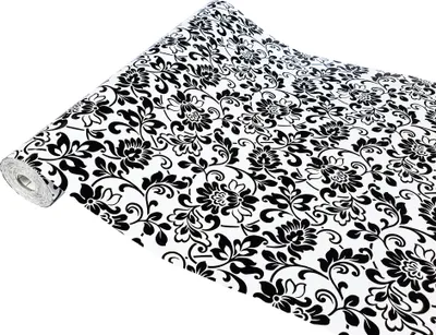 Produktbild von Klebefolie Möbel 67x740 cm - Ornament Schwarzweiß - Selbstklebende Möbelfolie im Deko-Stil - Klebefolie für Möbel ideal für Küche, Bad und DIY Projekte