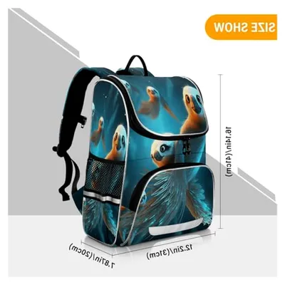 Produktbild von Büchertasche in Weltraumblauton für Schüler, Rucksack für Jungen und Mädchen