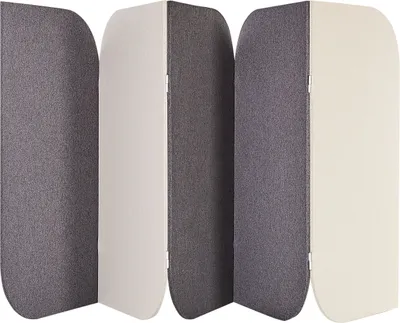 Obrázek produktu pro BELIANI Dělící stěna šedá a béžová polyester ocelový rám 5 panelů dekorativní oddělovací stěna kancelář