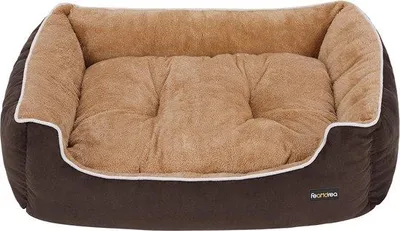 Produktbild von Luxus Hundebett - Weich und Bequem - 1 Stück - Braun und Beige - 90 x 25 x 75 cm
