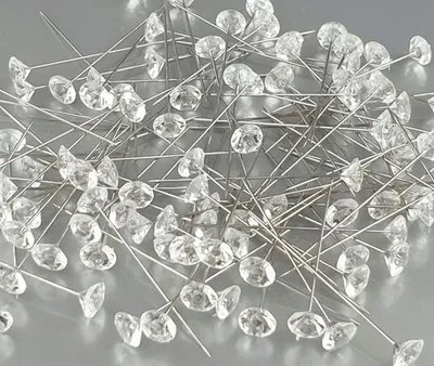 Image de Épingles décoratives en acrylique 8 mm, paquet de 100 pièces