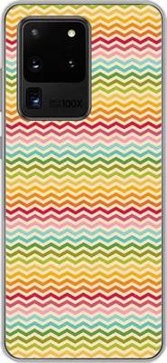 Produktbild von MuchoWow® Handyhülle Schutzhülle Hülle für Telefoonhoesje Samsung Galaxy S20 Ultra Muster - Regenbogen - Retro Silikon Softcase Handy Hülle - Karteninhaber