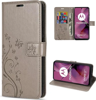 Produktbild von Hülle für Motorola Moto G55 Handyhülle mit [Standfunktion][Kartenfächern] in Grau