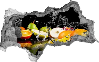Produktbild von Selbstklebender Loch-3D-Aufkleber 95x73 cm Obst und Wasser