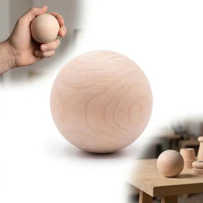 Produktbild von 5 cm große, unbehandelte Buchenholzkugel für DIY, Decoupage, Bastelarbeiten und Handmassagen