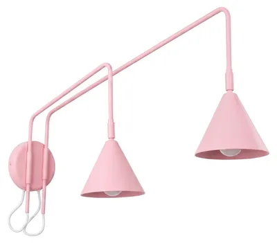 Produktbild von Wandleuchte NOX 2 rosa mit Schalter 2xE14 10W Stahl 30x80x150cm Sollux Lighting