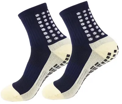 Produktbild von CHPN – Sportsocken mit Grip – Grip-Socken – Anti-Rutsch-Socken – Sportsocken – Anti-Rutsch-Socken – Dunkelblau – 1 Paar – Sportsocken – Stützsocken – Größe 39/45
