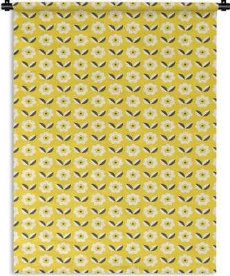 Produktbild von MuchoWow® Wandteppich Wandbehang Blume - Gelb - Muster - Sommer 150x200 cm Tapisserie Dekoration Wandtuch - Wandaufhängung - Moderner