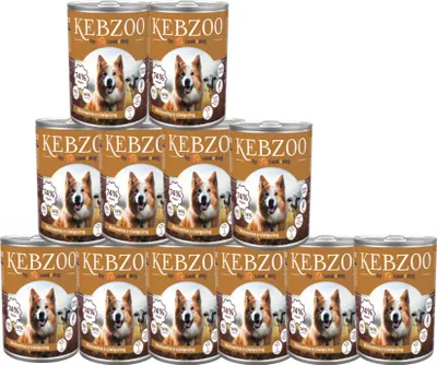 Produktbild von KEBZOO | Nassfutter Set - 12x400g - Rind, Kalb, Kürbis - Hochwertige Zutaten, Allergikerfreundlich