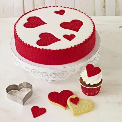 Immagine prodotto di Birkmann Prägematte Lovely Hearts, Kuchenform, Backform, Backzubehör, Silikon, 50 cm, 254084