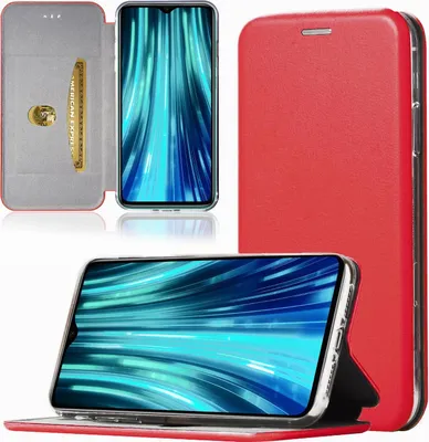 Produktbild von Handy Schutz Hülle für Xiaomi Redmi Note 8 Pro Handytasche mit Magnetdeckel Kartenfach und Standfunktion Klapphülle Rot