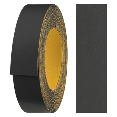 Produktbild von haggiy Melaminkanten-Band selbstklebend 18mm x 5m I Sicherer Halt ohne Bügeln durch Acrylkleber I Kantenumleimer, Furnier für Regalbretter/Holzplatten (Anthrazit)
