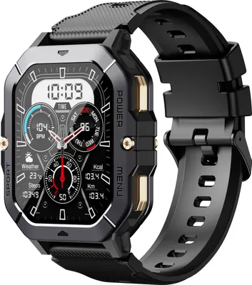 Produktbild von INF Smartwatch mit Herzfrequenzmesser, Blutdruck und Blutsauerstoff Schwarz