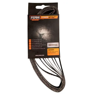 Produktbild von FERM Schleifbandsatz 10mm 8-Tlg. K40. K80. K120 - Universell Einsetzbar