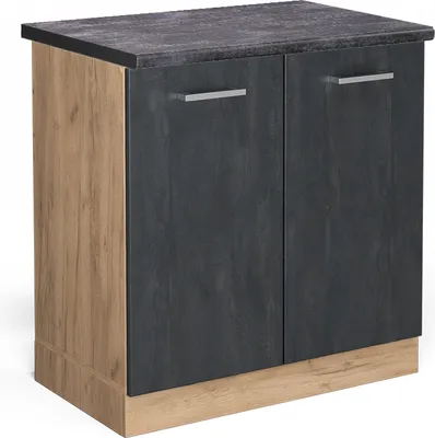 Produktbild von Spülenunterschrank Vicco R-Line Schwarz Beton 80 cm AP Anthrazit, Model 47520