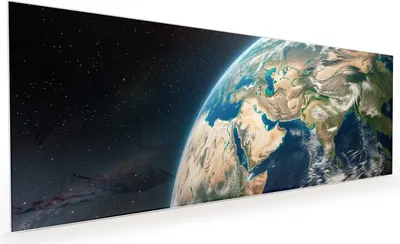 Produktbild von Küchenrückwand Spritzschutz Glas mit Motiv Erde aus dem All 40 x 40 cm