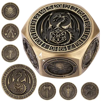 Image de Elzusha - Jeu de dés en métal 8 en 1 pour jeux de rôle