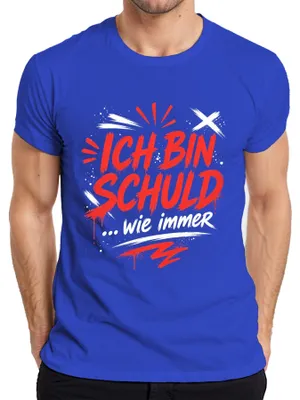 Productafbeelding van "Ik ben schuldig, zoals altijd," sarcastisch, grappig, statement T-shirt, blauw, XXL