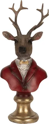 Image de Clayre & Eef Figurine de décoration Cerf 10x9x19 cm Marron Plastique