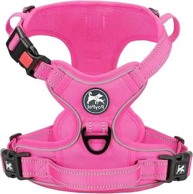 Produktbild von Famanu Hundegeschirr Verstellbar - Anti-Zieh-Hundegeschirr - Rosa - Größe L