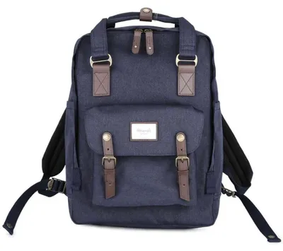 Image de Himawari | Sac à dos de ville, avec poches pratiques et compartiment pour ordinateur portable, marine, 31x44x15 cm
