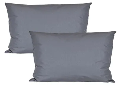 Produktbild von JACK 2er Set 40x60cm Outdoor Kissenhülle Kissenbezug Wasserfest Sitzkissen Lounge Kissen Garten Stuhl Lotus Effekt, Farbe:Blaugrau