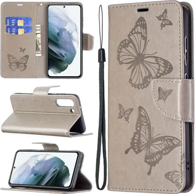 Zdjęcie produktu dla Etui na telefon komórkowy König Design kompatybilne z Samsung Galaxy S21 FE ze skóry syntetycznej - Etui na telefon komórkowy szare