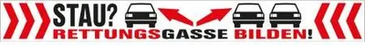 Produktbild von PVC-Aufkleber - STAU ? Rettungsgasse bilden ! - 302062/1 - Gr. ca. 70cm x 8cm