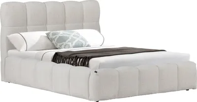 Immagine prodotto di Letto matrimoniale in tessuto "Davos" con contenitore - 160 x 200 cm - Beige